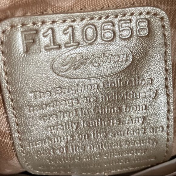 BRIGHTON “PAULINA” CORAL MELON 💯% GENUINE PEBBLED LEATHER SHOULDER TOTE BAG EUC - Picture 13 of 17